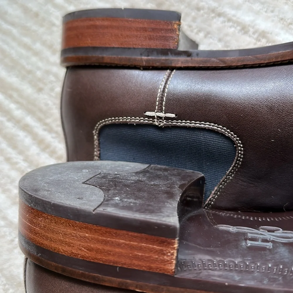 EUC Cole Haan Boots Hawthorne Leather Pull-On Chelsea Boots Brown Leather Size 9